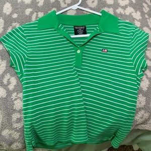 Green striped polo